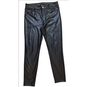 Women's Calzedonia Black Faux Leather Leggings L
